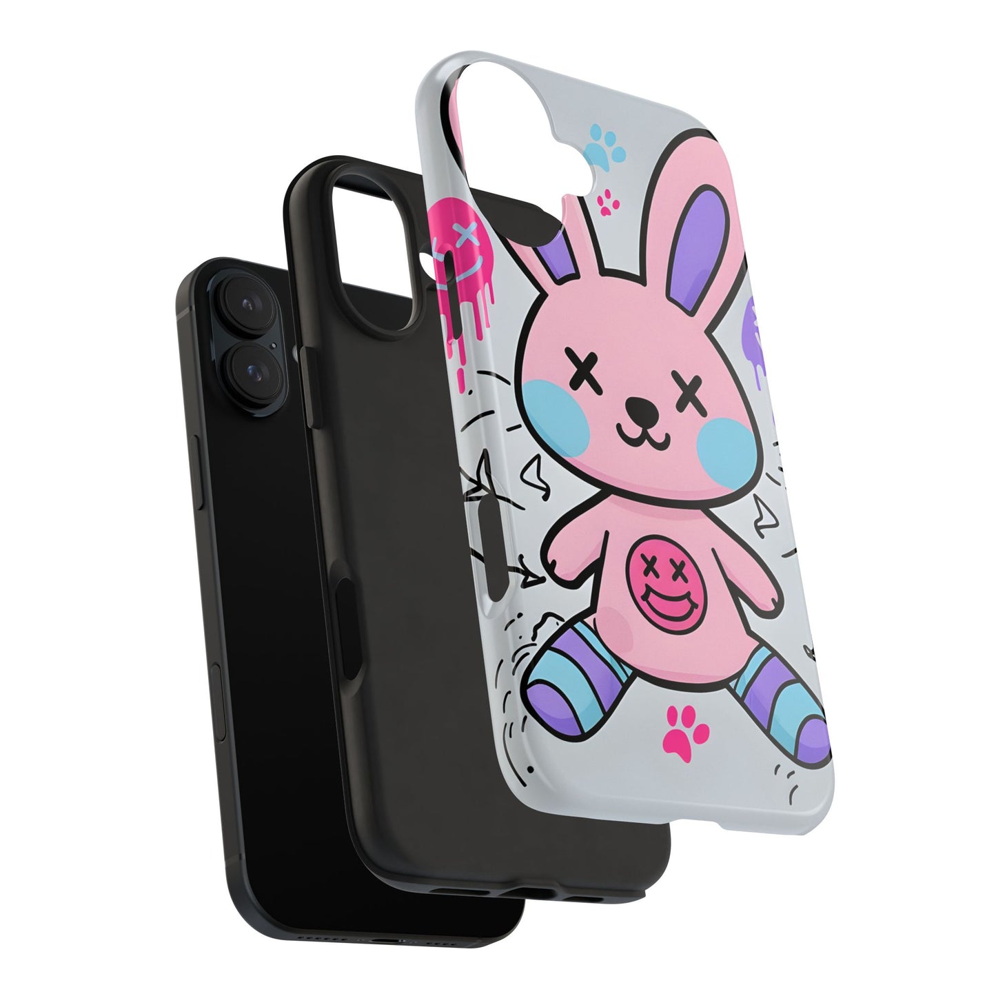 Cute Bunny Tough Phone Case - Durable Cartoon Protection