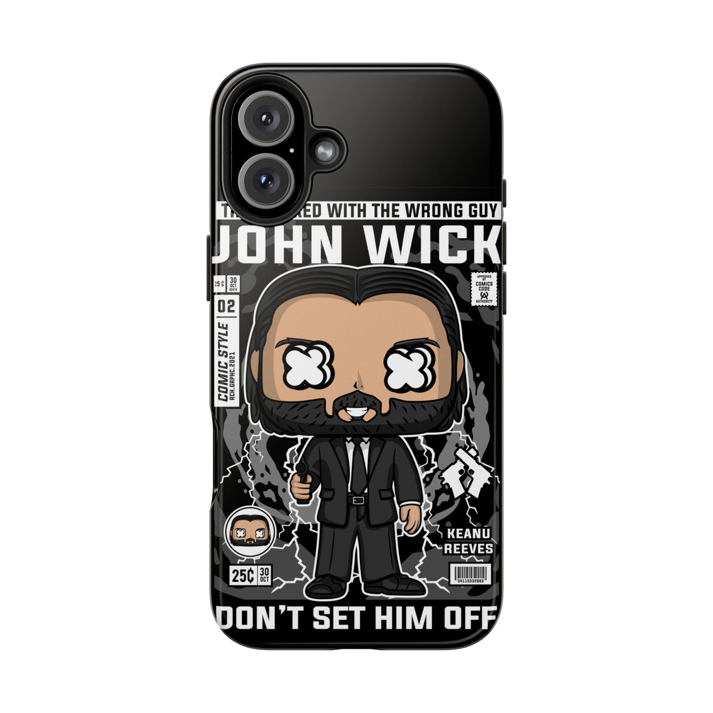 John Wick Tough Phone Case - Don't Set Him Off - Perfect for Action Movie Fans
