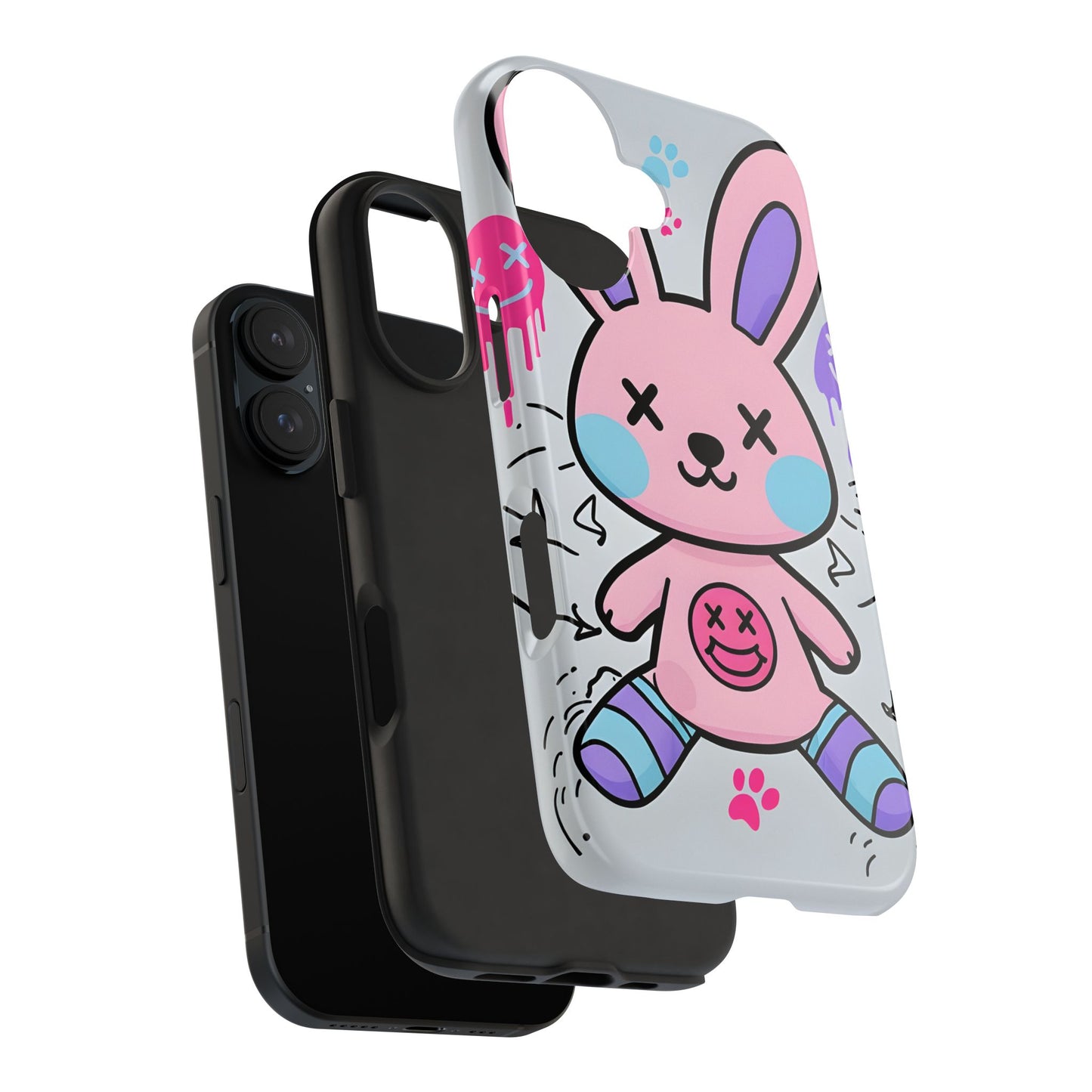 Cute Bunny Tough Phone Case - Durable Cartoon Protection