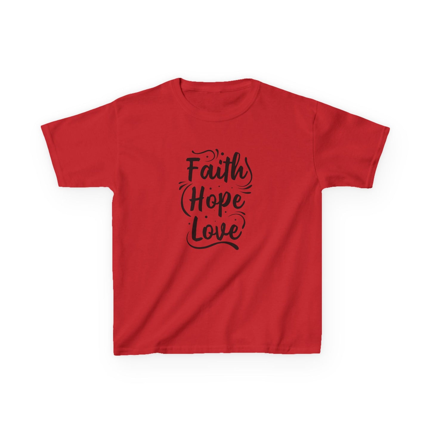 Kids Heavy Cotton™ Tee - Inspirational Faith Hope Love Shirt