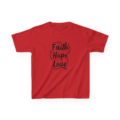 Kids Heavy Cotton™ Tee - Inspirational Faith Hope Love Shirt