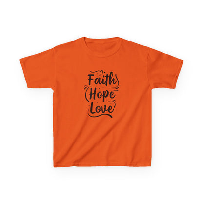 Kids Heavy Cotton™ Tee - Inspirational Faith Hope Love Shirt