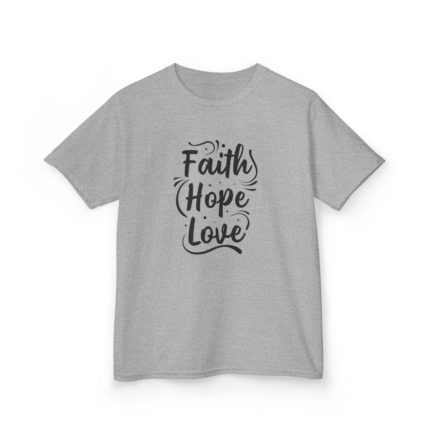Kids Heavy Cotton™ Tee - Inspirational Faith Hope Love Shirt