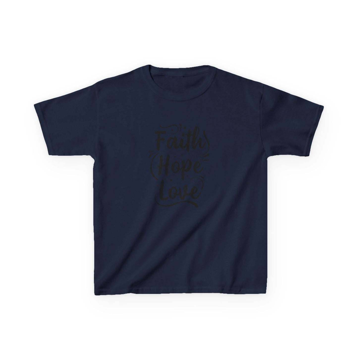Kids Heavy Cotton™ Tee - Inspirational Faith Hope Love Shirt