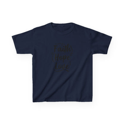 Kids Heavy Cotton™ Tee - Inspirational Faith Hope Love Shirt