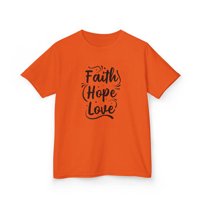 Kids Heavy Cotton™ Tee - Inspirational Faith Hope Love Shirt