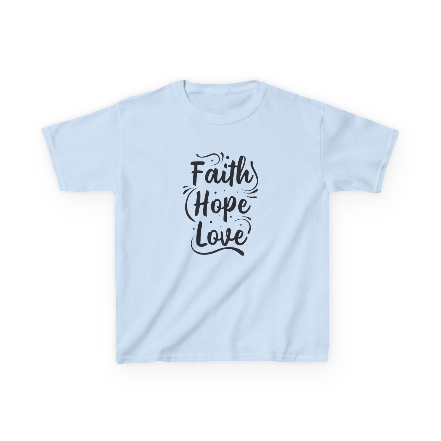 Kids Heavy Cotton™ Tee - Inspirational Faith Hope Love Shirt