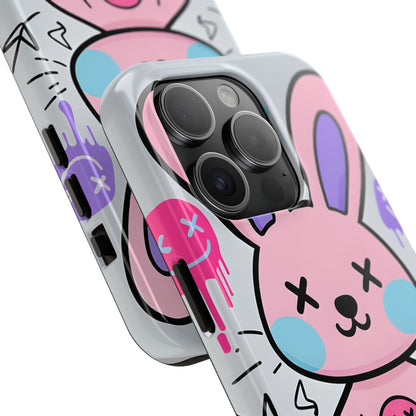 Cute Bunny Tough Phone Case - Durable Cartoon Protection