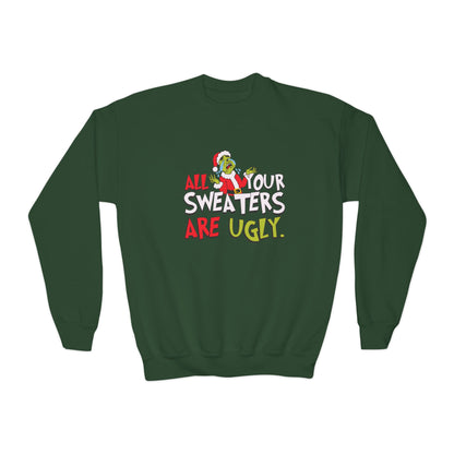 Youth Crewneck Sweatshirt - 'All Your Sweaters Are Ugly' - Funny Holiday Gift, Christmas Sweatshirt, Ugly Sweater Party, Youth [...]