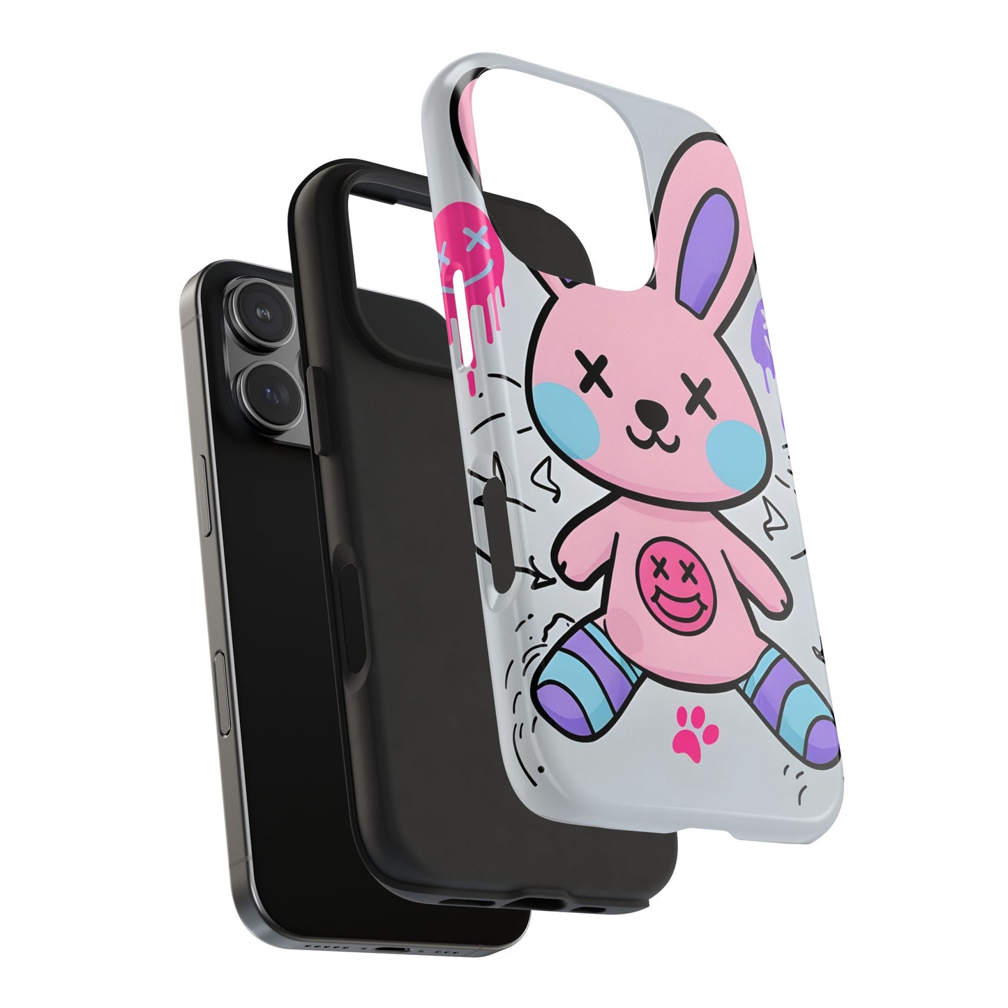 Cute Bunny Tough Phone Case - Durable Cartoon Protection