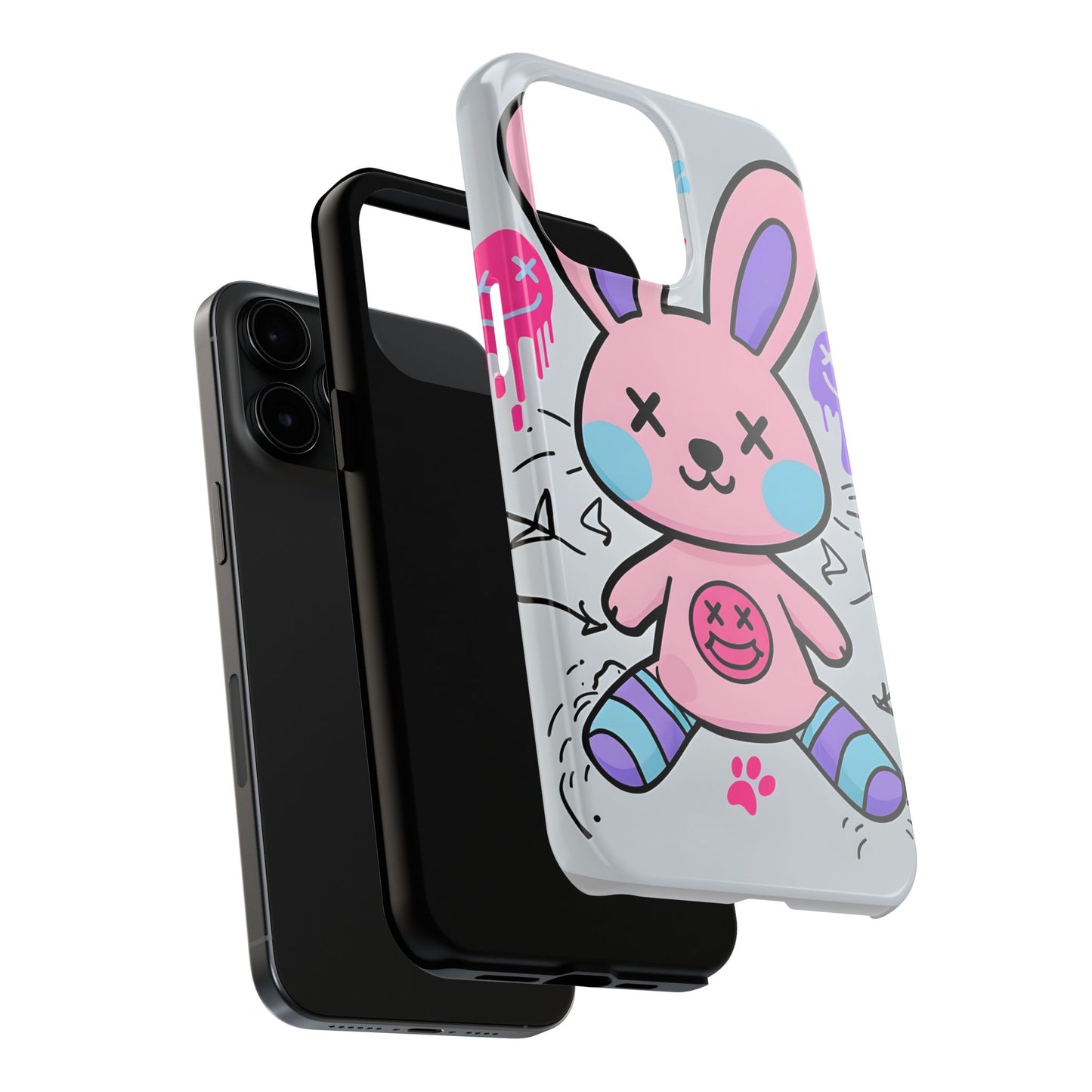 Cute Bunny Tough Phone Case - Durable Cartoon Protection