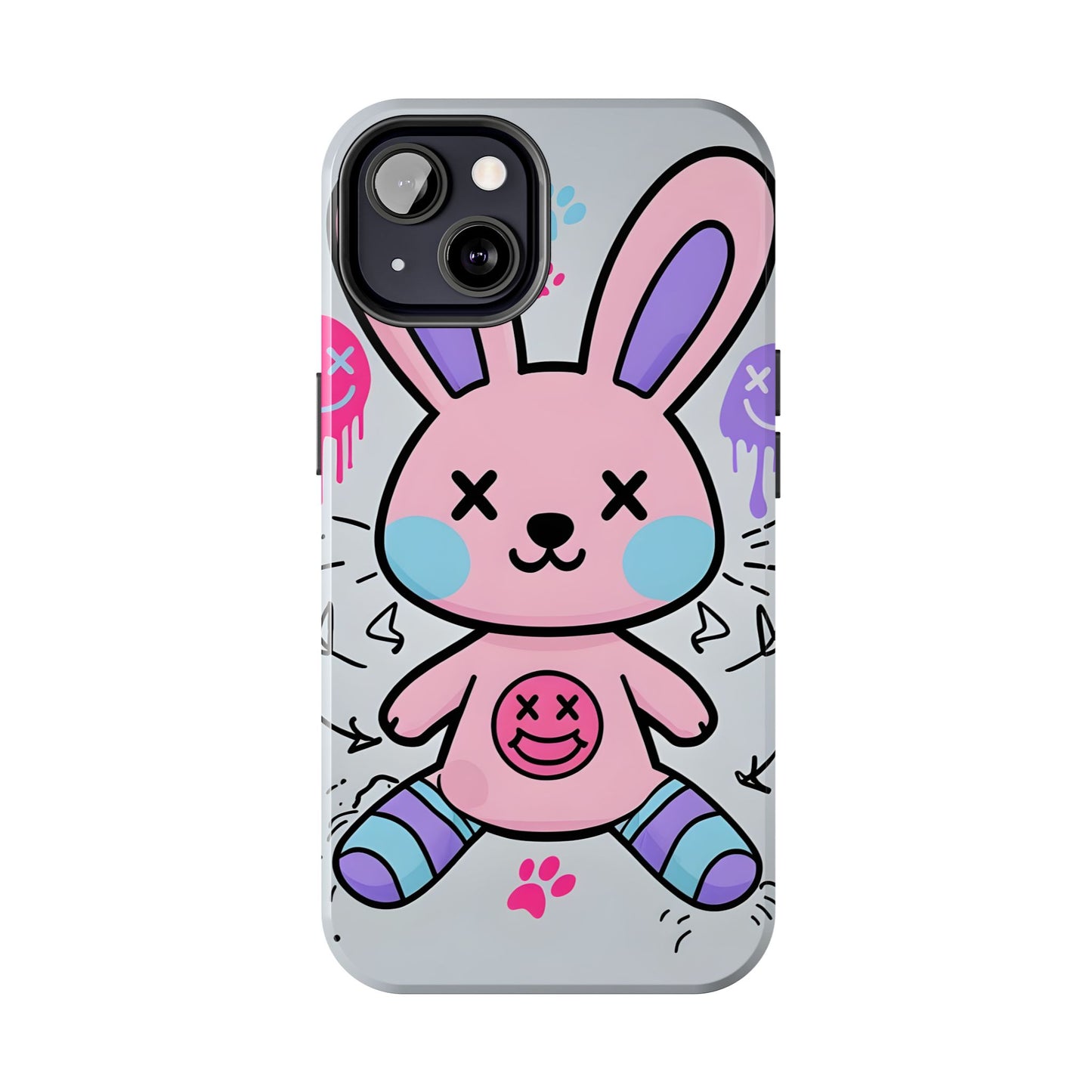 Cute Bunny Tough Phone Case - Durable Cartoon Protection