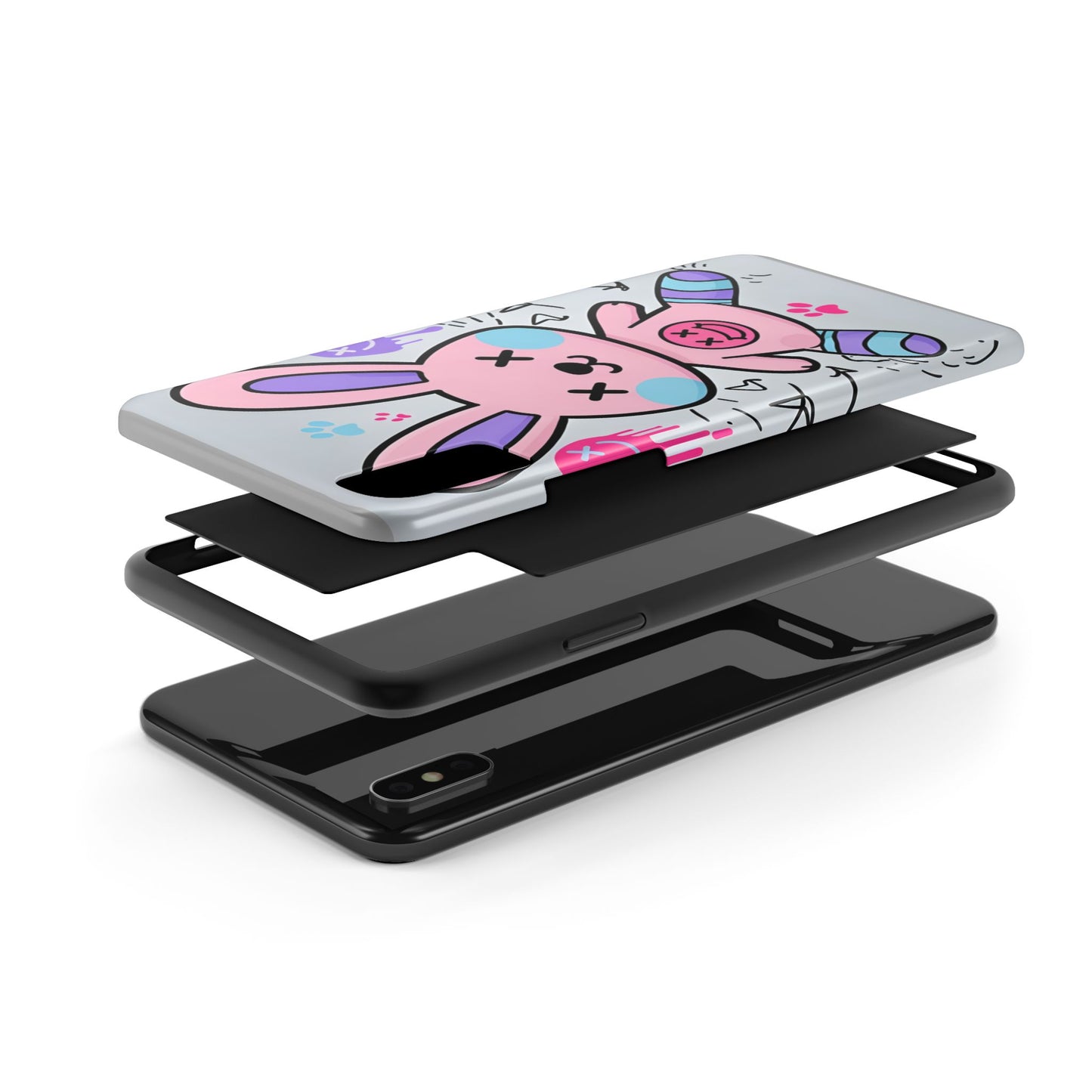 Cute Bunny Tough Phone Case - Durable Cartoon Protection