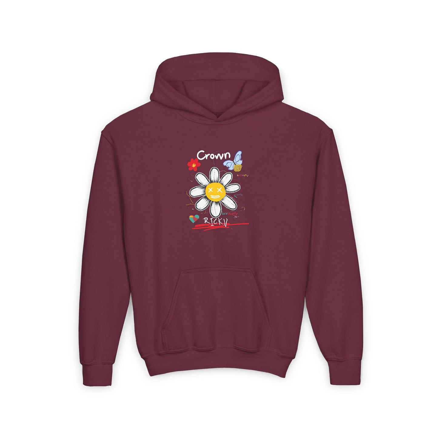 Youth Floral Butterfly Hoodie - Cute & Cozy Design for Spring Celebrations