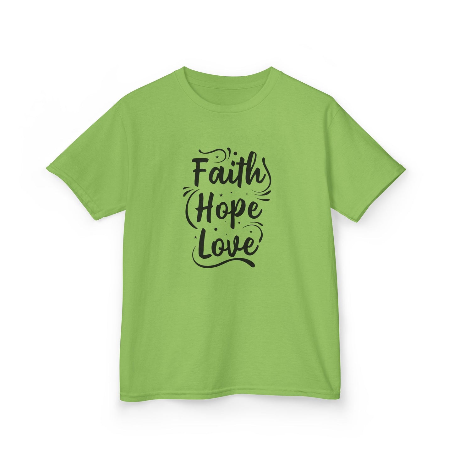 Kids Heavy Cotton™ Tee - Inspirational Faith Hope Love Shirt