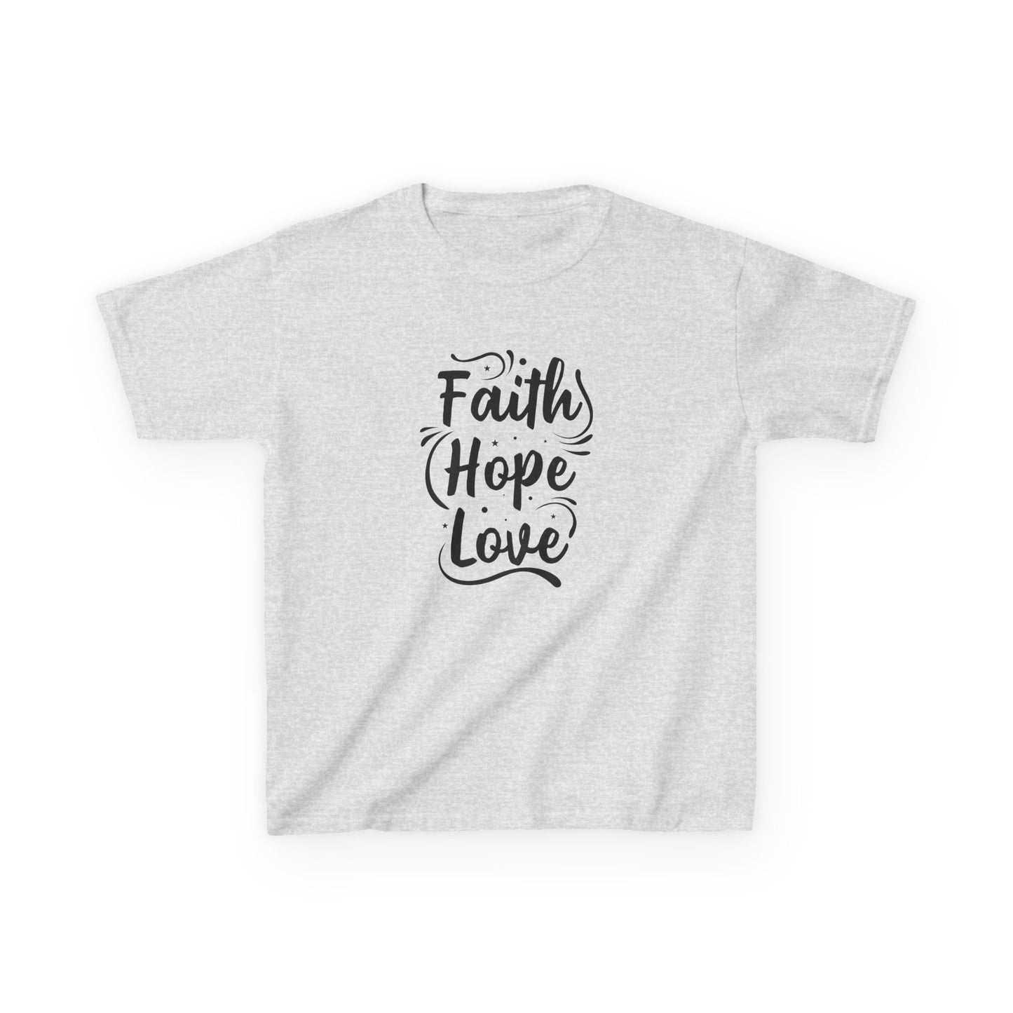 Kids Heavy Cotton™ Tee - Inspirational Faith Hope Love Shirt