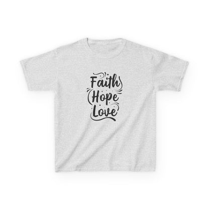 Kids Heavy Cotton™ Tee - Inspirational Faith Hope Love Shirt