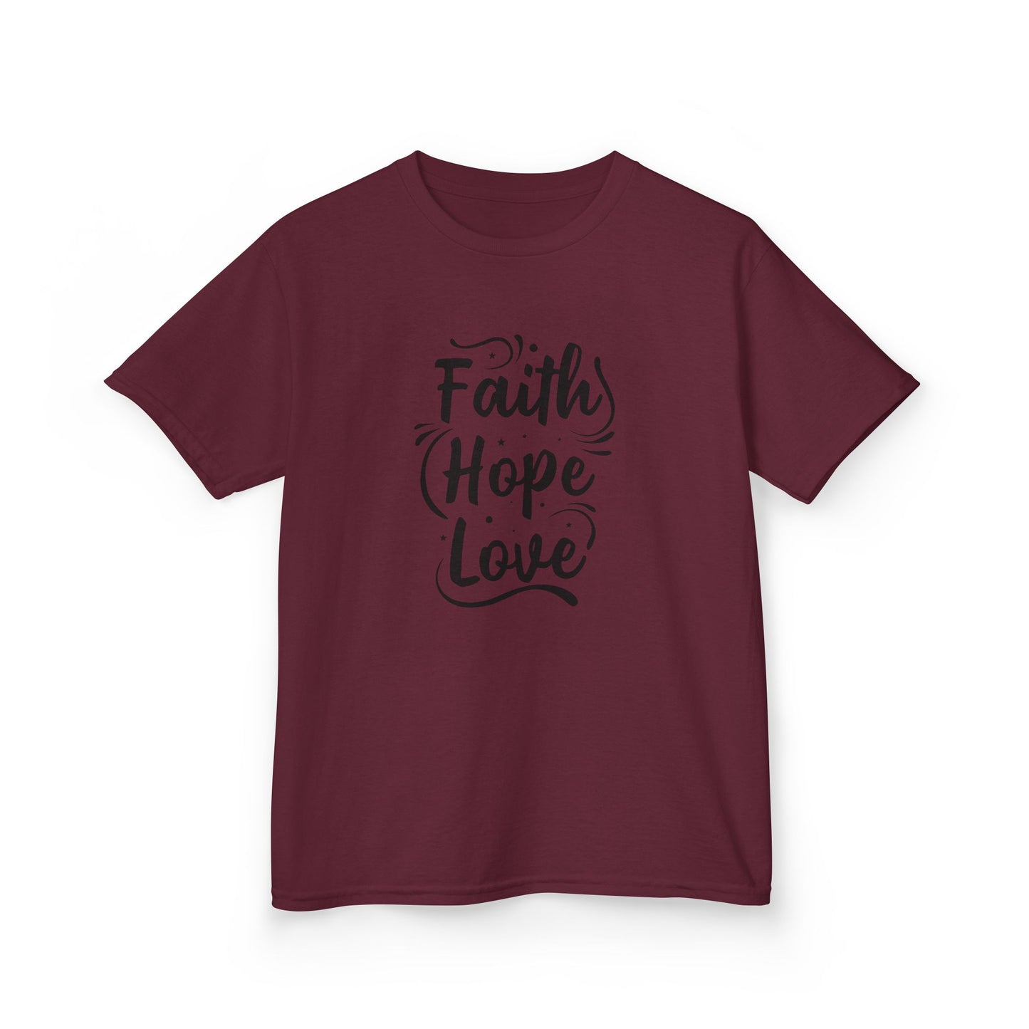 Kids Heavy Cotton™ Tee - Inspirational Faith Hope Love Shirt