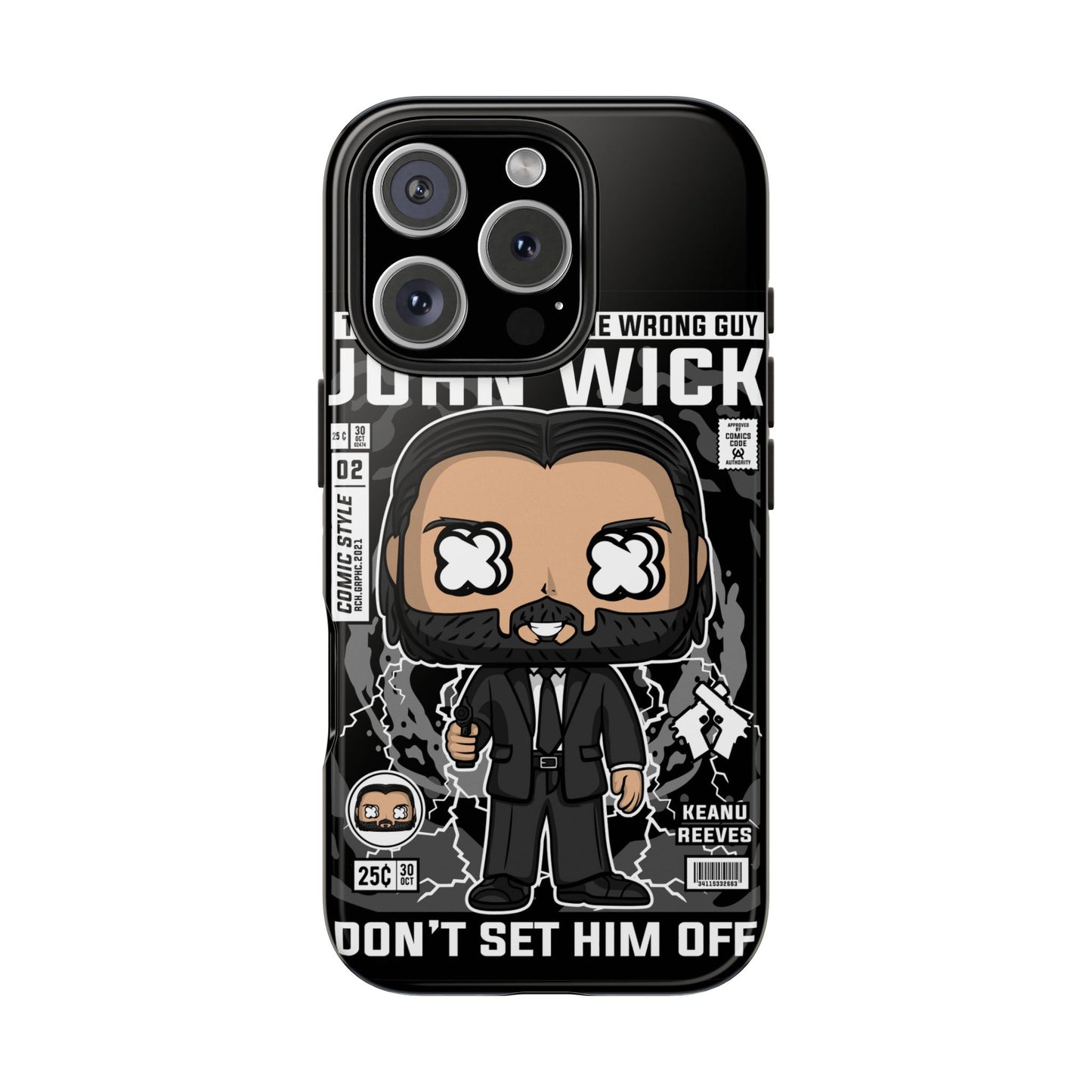 John Wick Tough Phone Case - Don't Set Him Off - Perfect for Action Movie Fans