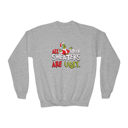 Youth Crewneck Sweatshirt - 'All Your Sweaters Are Ugly' - Funny Holiday Gift, Christmas Sweatshirt, Ugly Sweater Party, Youth [...]