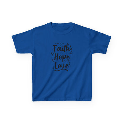 Kids Heavy Cotton™ Tee - Inspirational Faith Hope Love Shirt