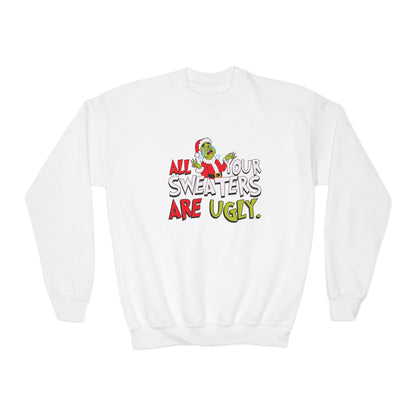 Youth Crewneck Sweatshirt - 'All Your Sweaters Are Ugly' - Funny Holiday Gift, Christmas Sweatshirt, Ugly Sweater Party, Youth [...]