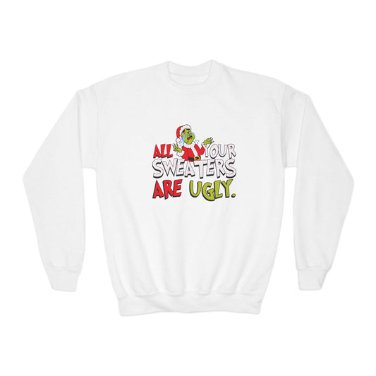 Youth Crewneck Sweatshirt - 'All Your Sweaters Are Ugly' - Funny Holiday Gift, Christmas Sweatshirt, Ugly Sweater Party, Youth [...]