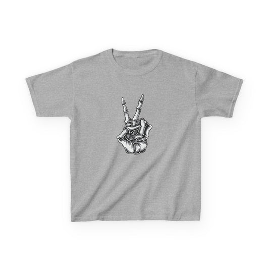 Kids Rock On Heavy Cotton Tee - Skeleton Hand Design