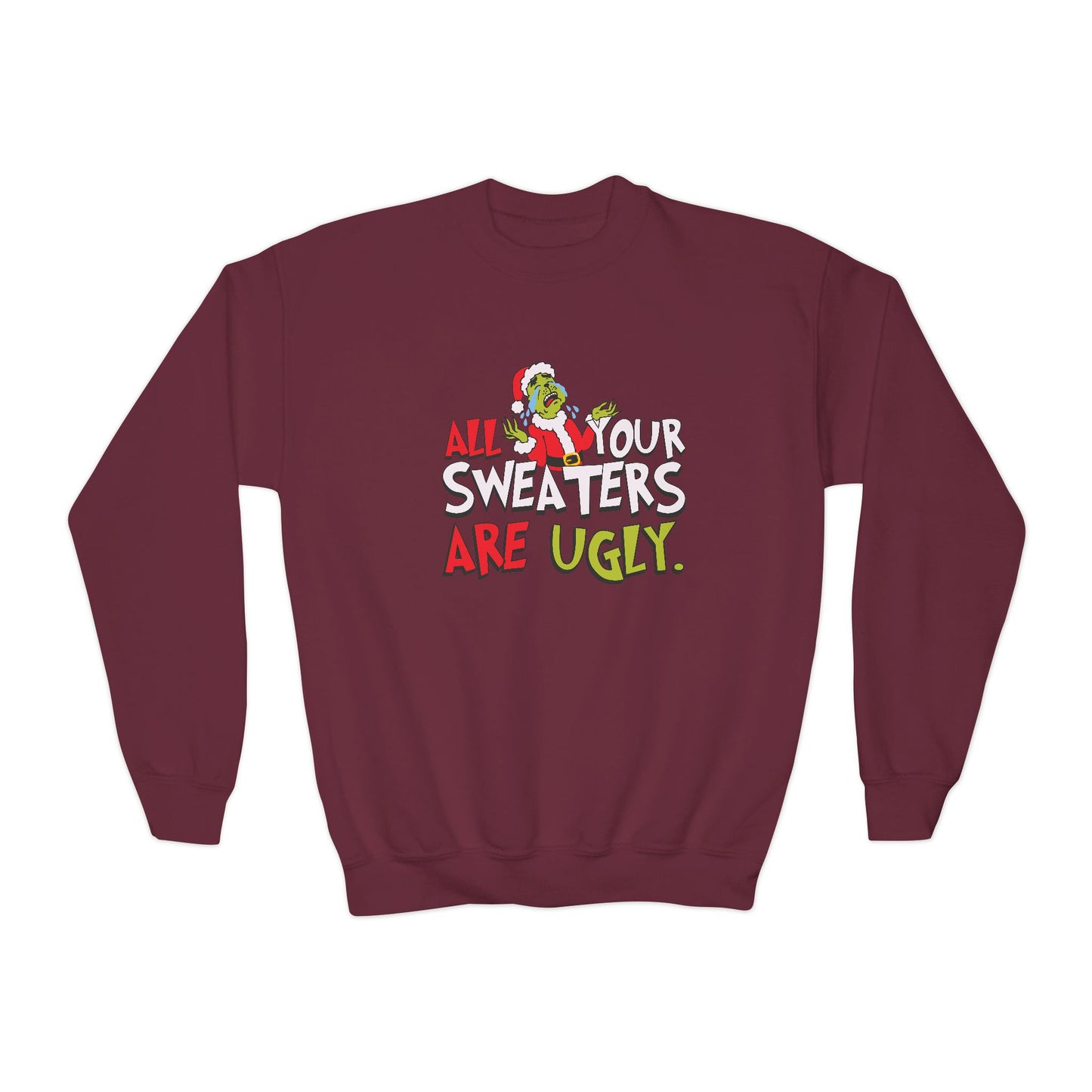 Youth Crewneck Sweatshirt - 'All Your Sweaters Are Ugly' - Funny Holiday Gift, Christmas Sweatshirt, Ugly Sweater Party, Youth [...]