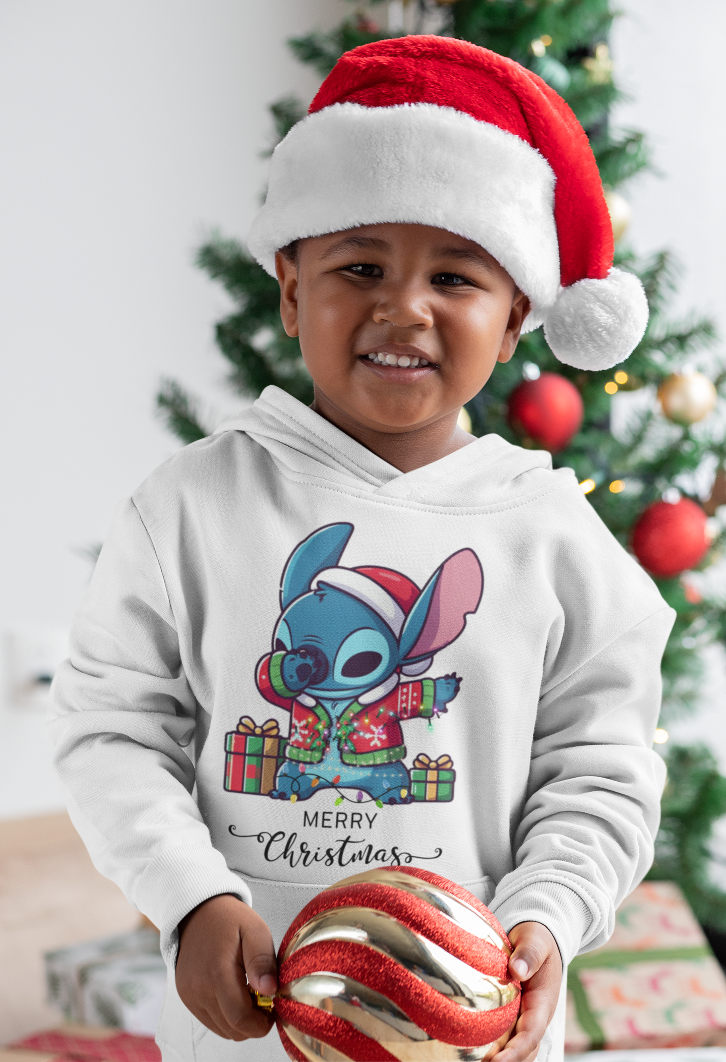 Festive Youth Hoodie, Holiday Sweatshirt for Kids, Christmas Gift, Cute Santa Design, Cozy Winter Apparel, Birthday Present