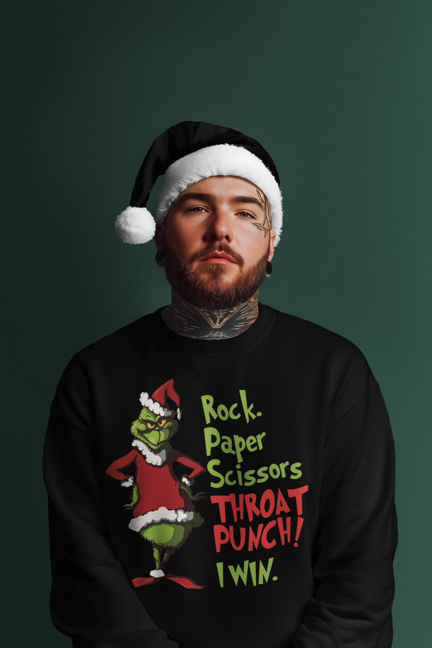 Grinch-Themed Cozy Sweatshirt | Perfect for Christmas, Holiday Parties, Festive Events, Gift for Friends, Family, and Grinch Fans