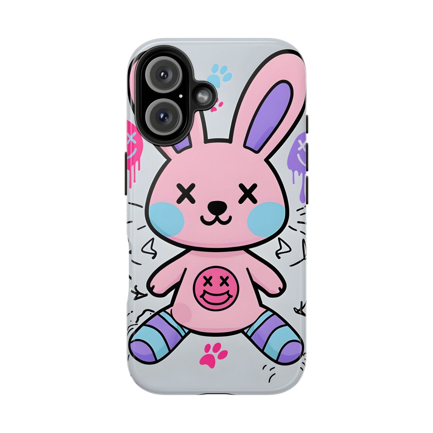 Cute Bunny Tough Phone Case - Durable Cartoon Protection