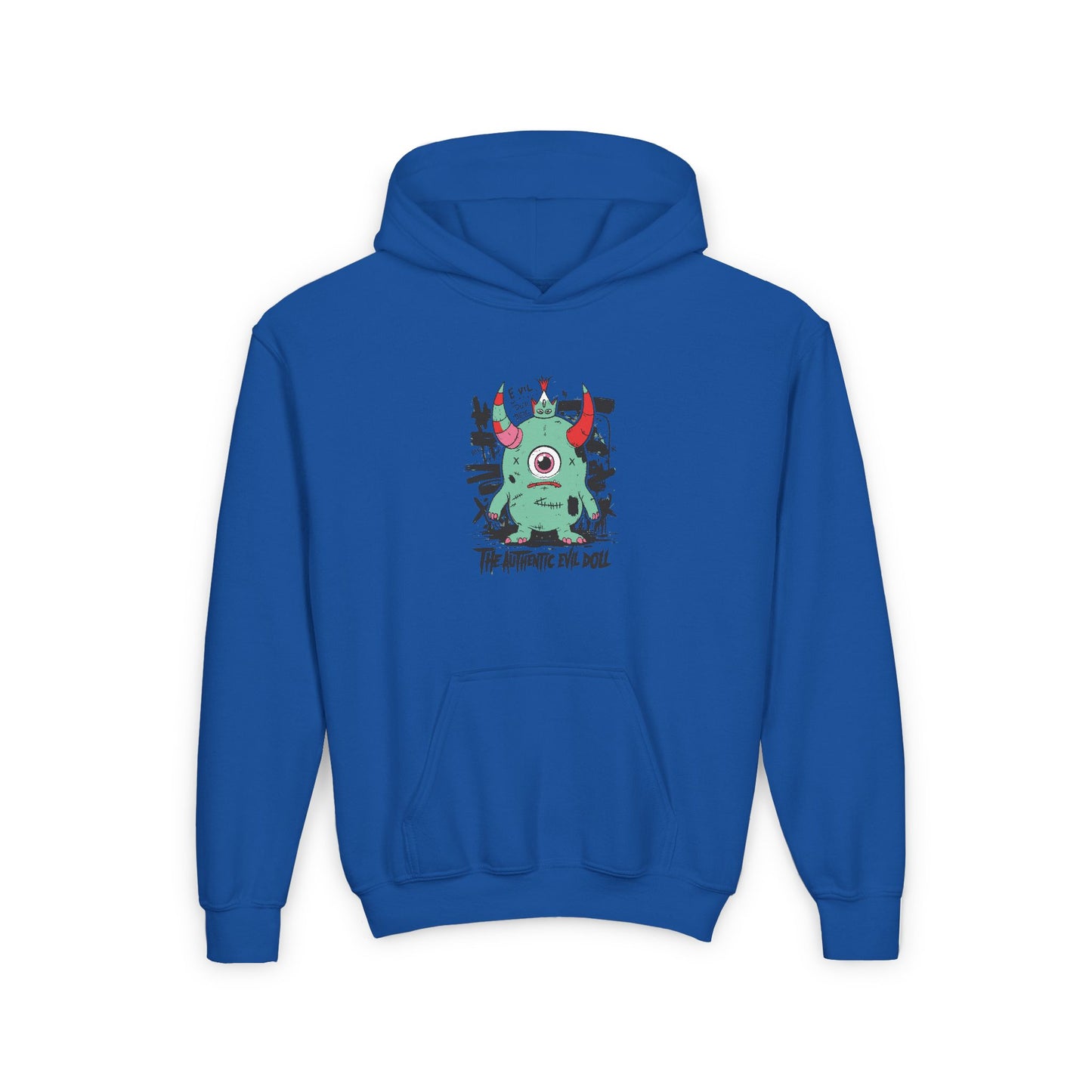 Youth Heavy Blend Hooded Sweatshirt with Monster Design - Perfect for Halloween and Everyday Fun