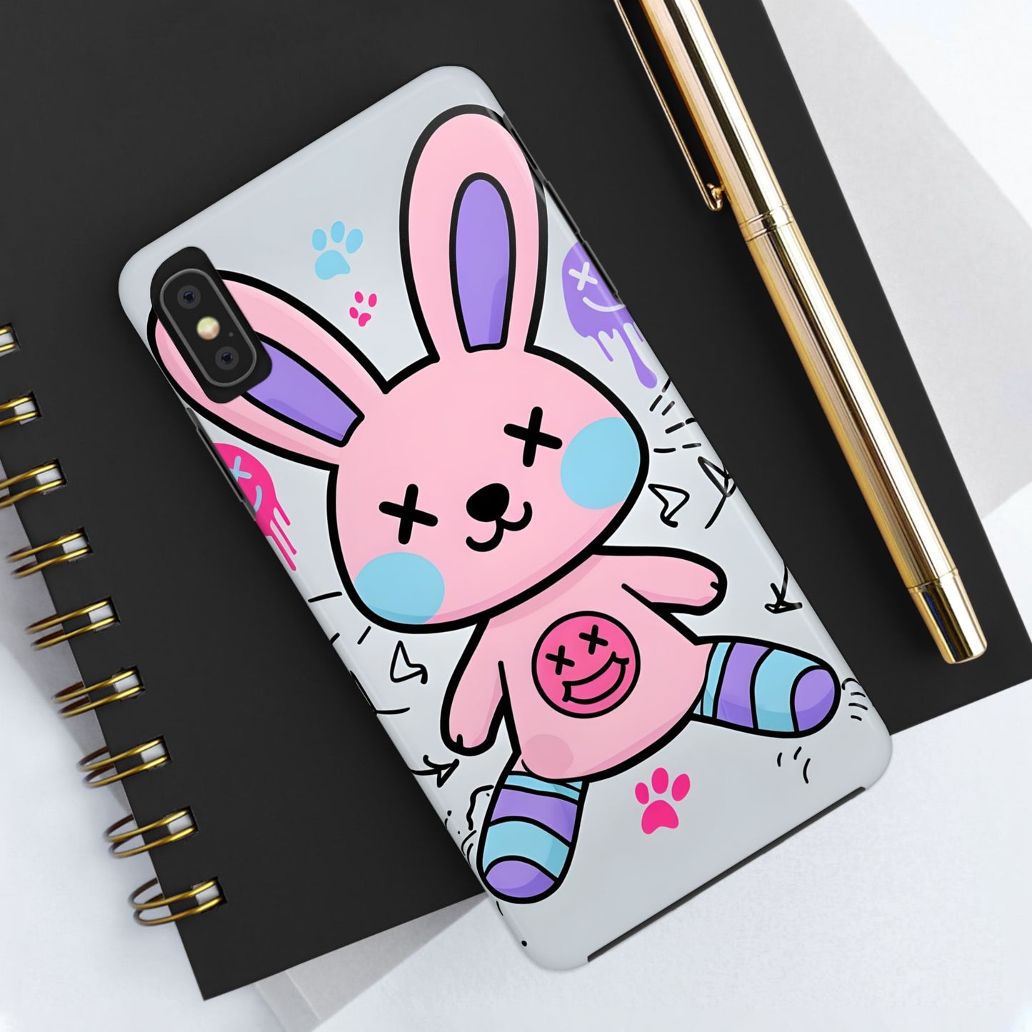 Cute Bunny Tough Phone Case - Durable Cartoon Protection
