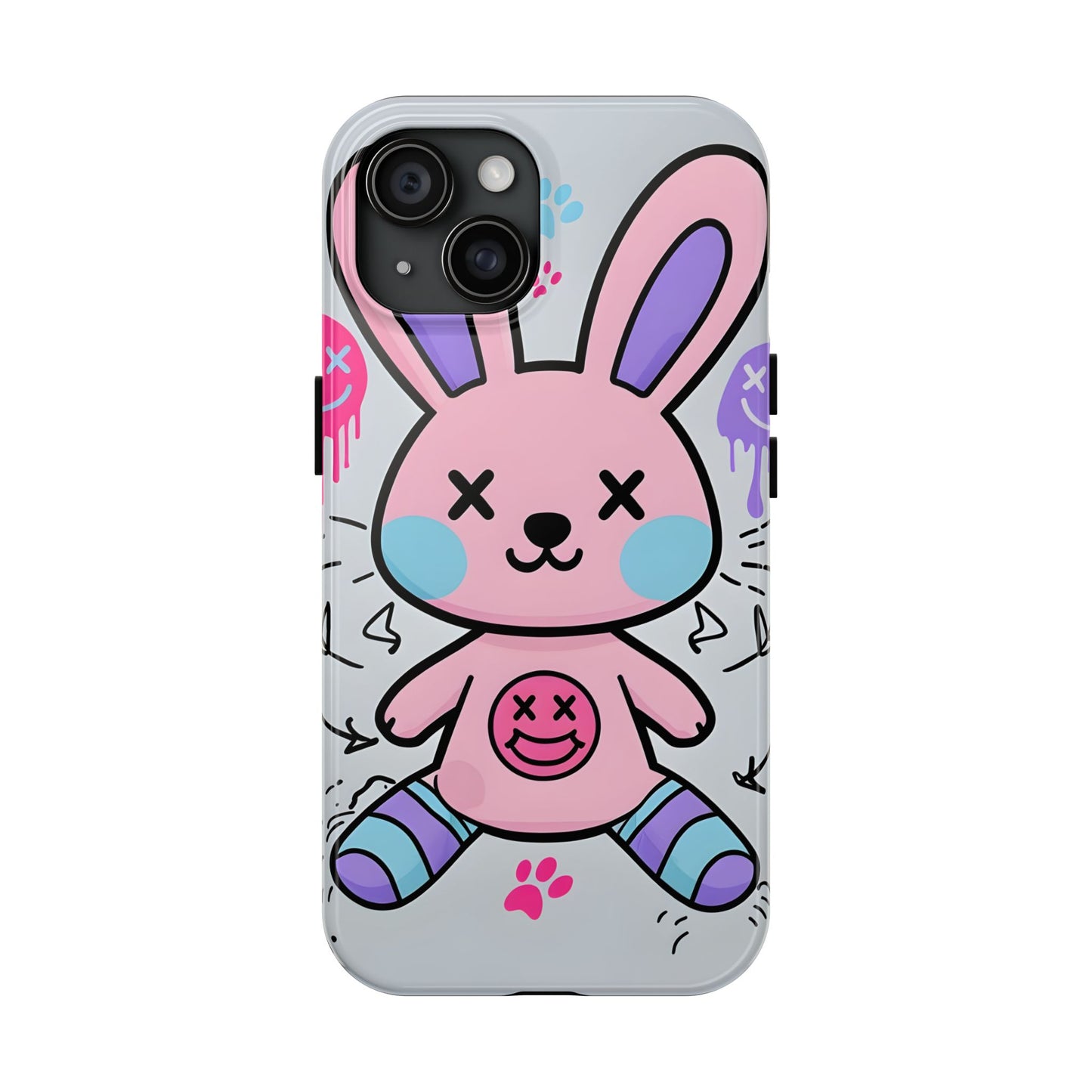 Cute Bunny Tough Phone Case - Durable Cartoon Protection
