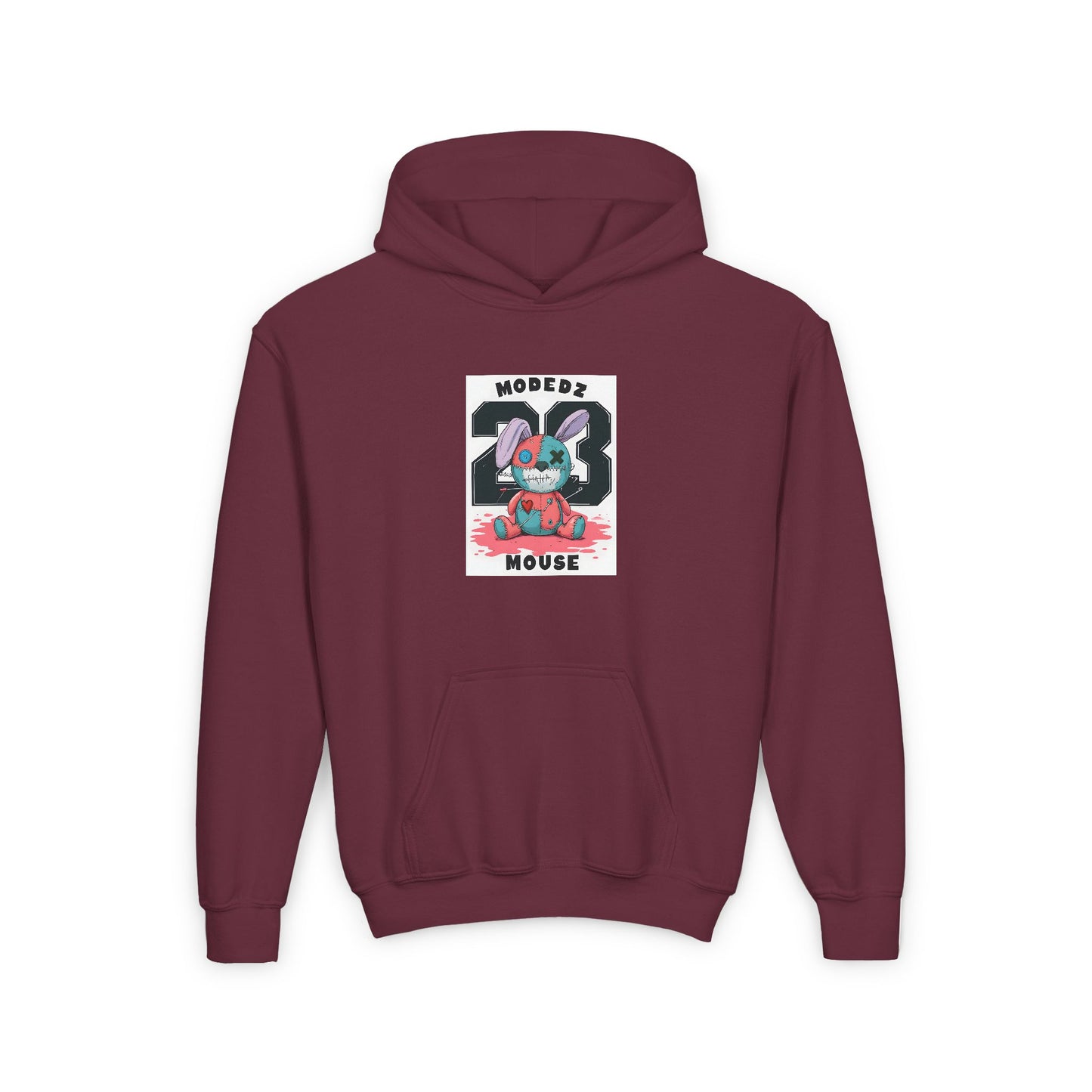 Cool Cartoon Bunny Youth Hoodie - Perfect for Fun Days and Celebrations