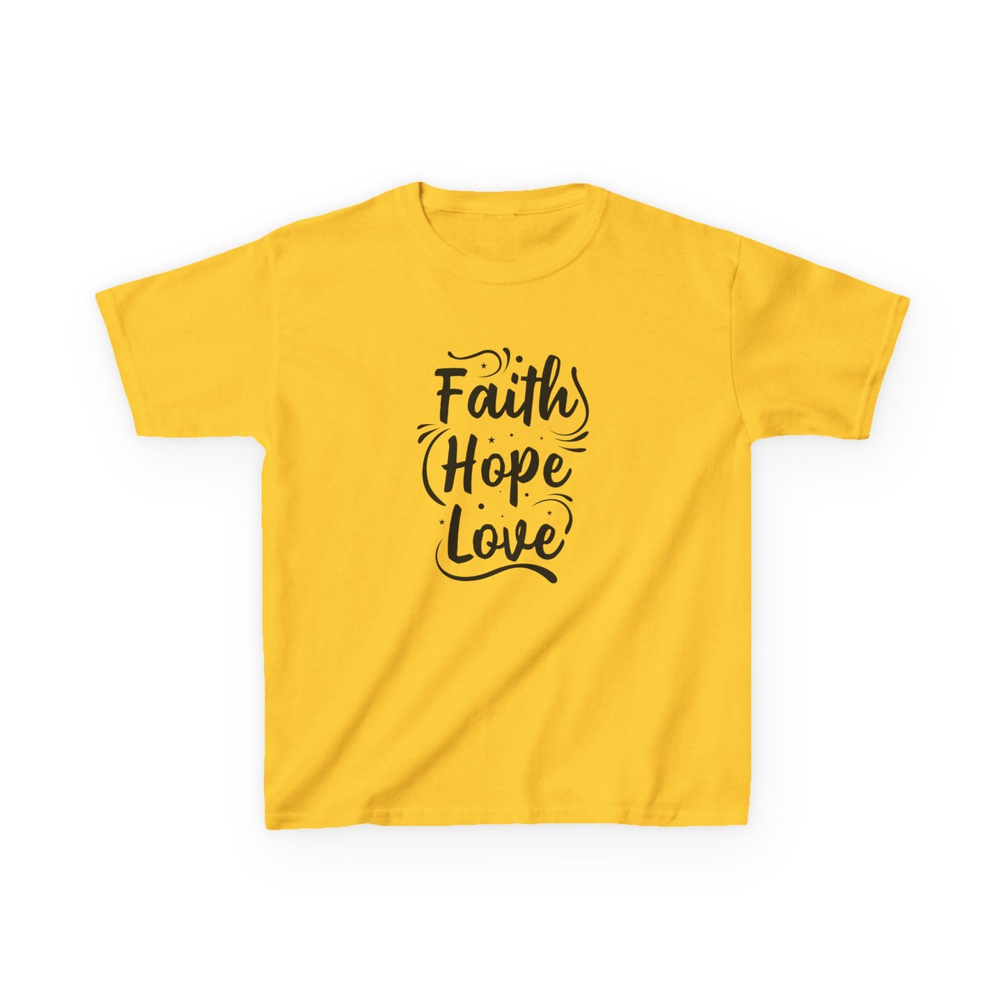 Kids Heavy Cotton™ Tee - Inspirational Faith Hope Love Shirt