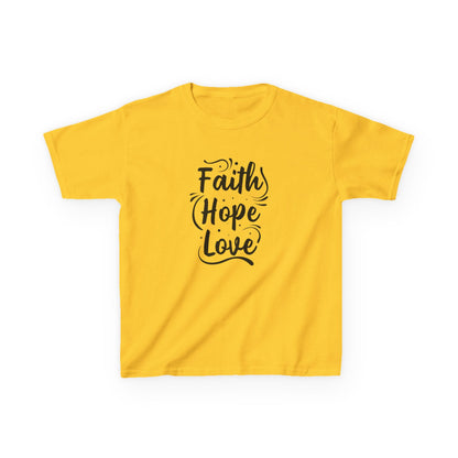 Kids Heavy Cotton™ Tee - Inspirational Faith Hope Love Shirt