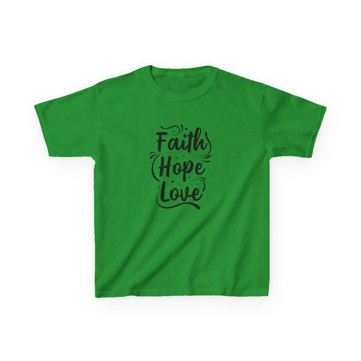 Kids Heavy Cotton™ Tee - Inspirational Faith Hope Love Shirt