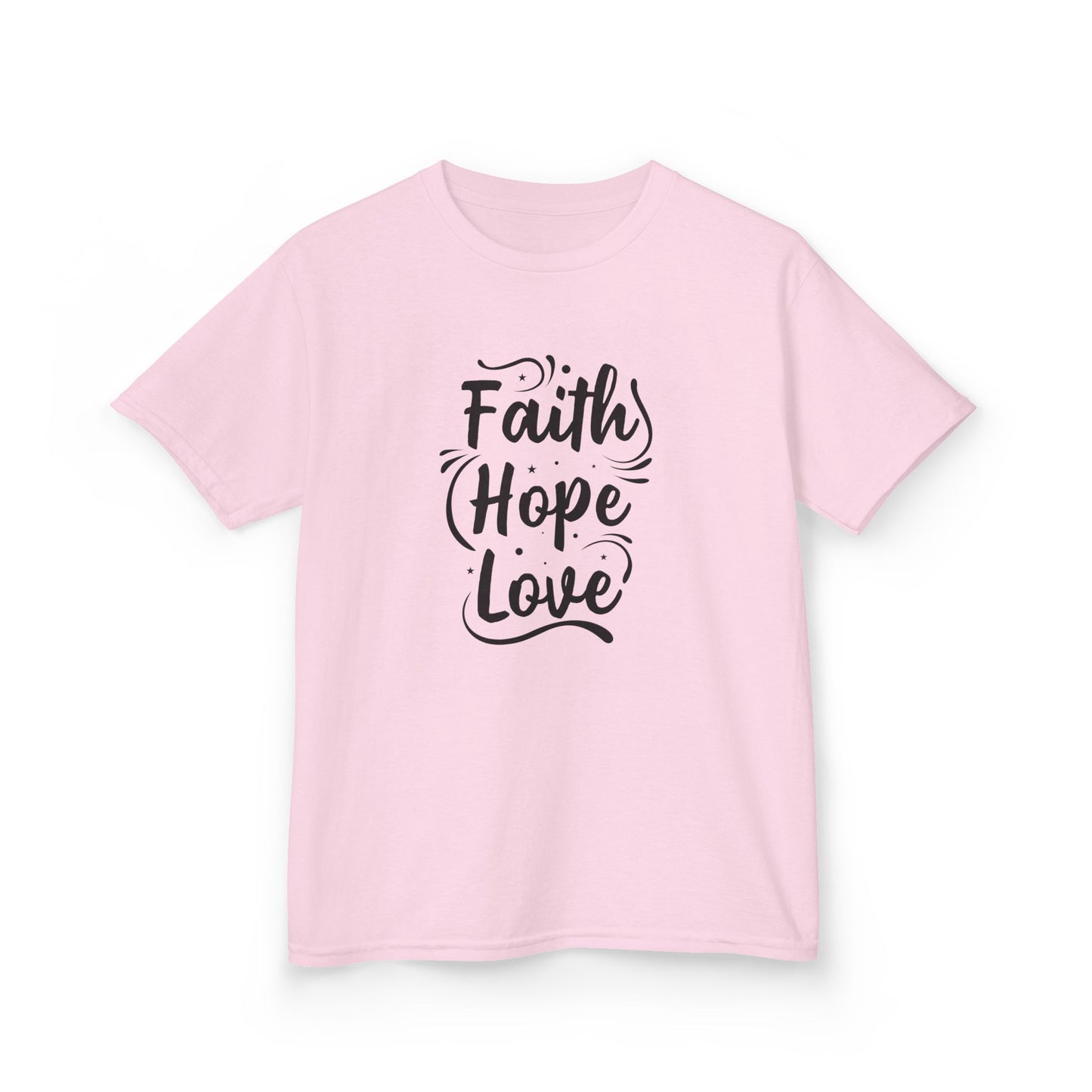 Kids Heavy Cotton™ Tee - Inspirational Faith Hope Love Shirt