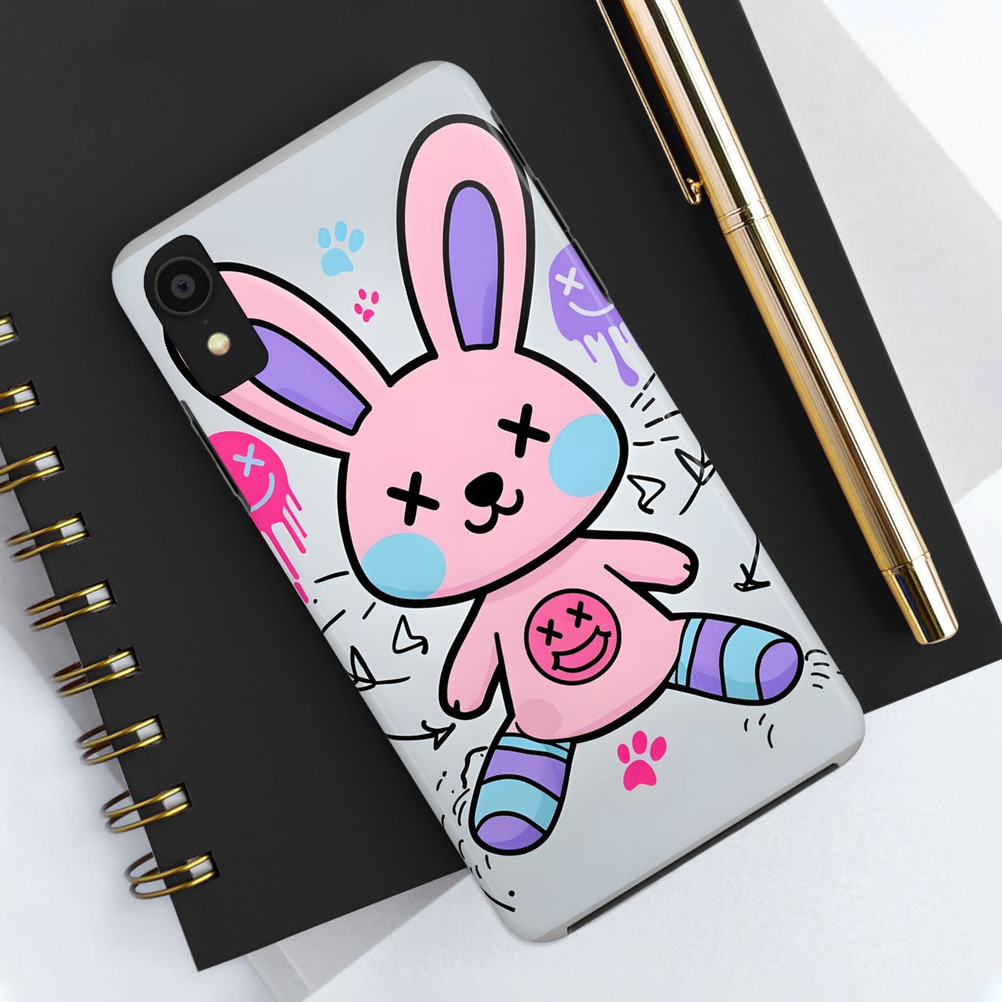 Cute Bunny Tough Phone Case - Durable Cartoon Protection