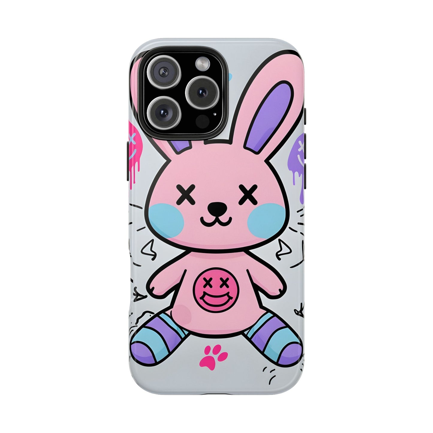 Cute Bunny Tough Phone Case - Durable Cartoon Protection