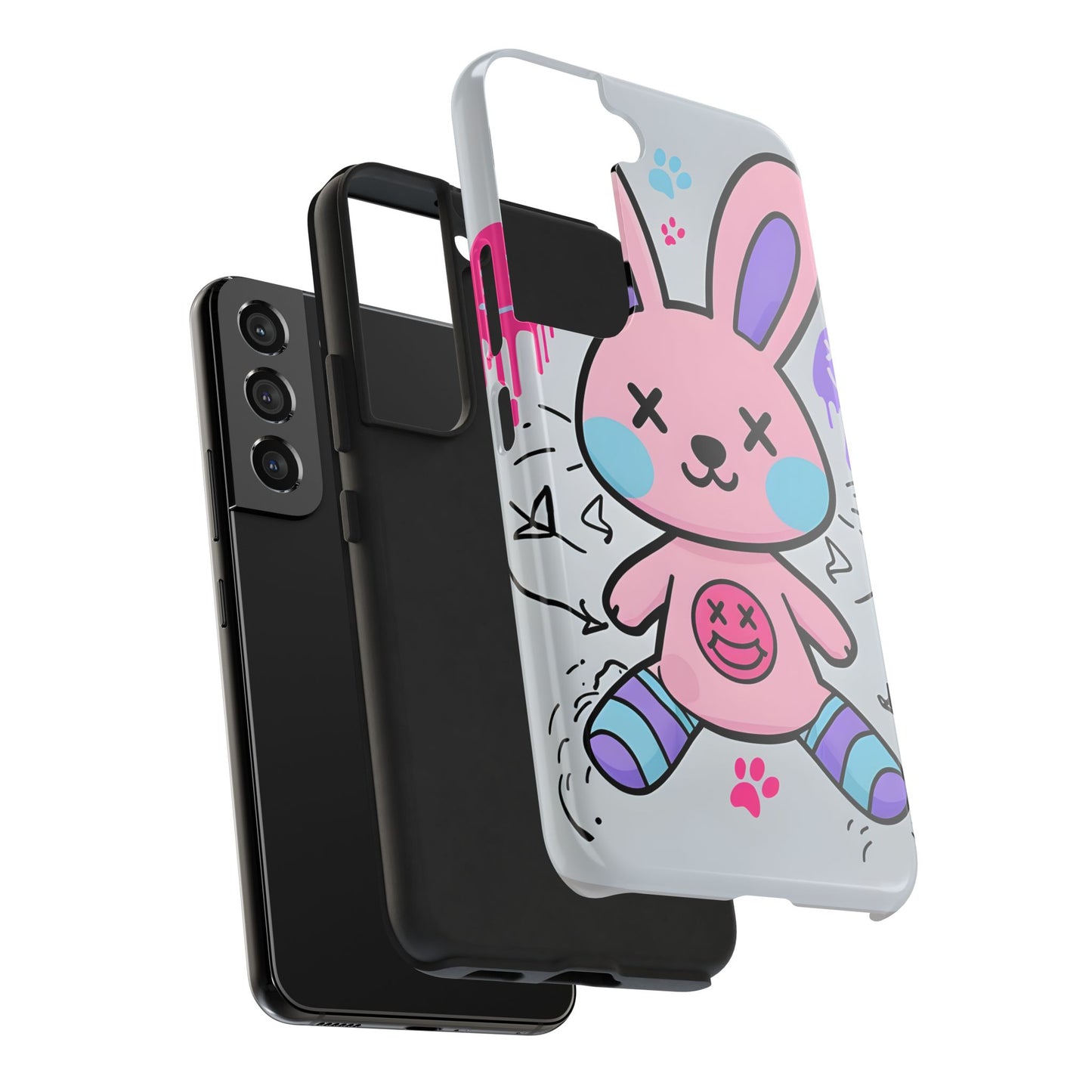 Cute Bunny Tough Phone Case - Durable Cartoon Protection