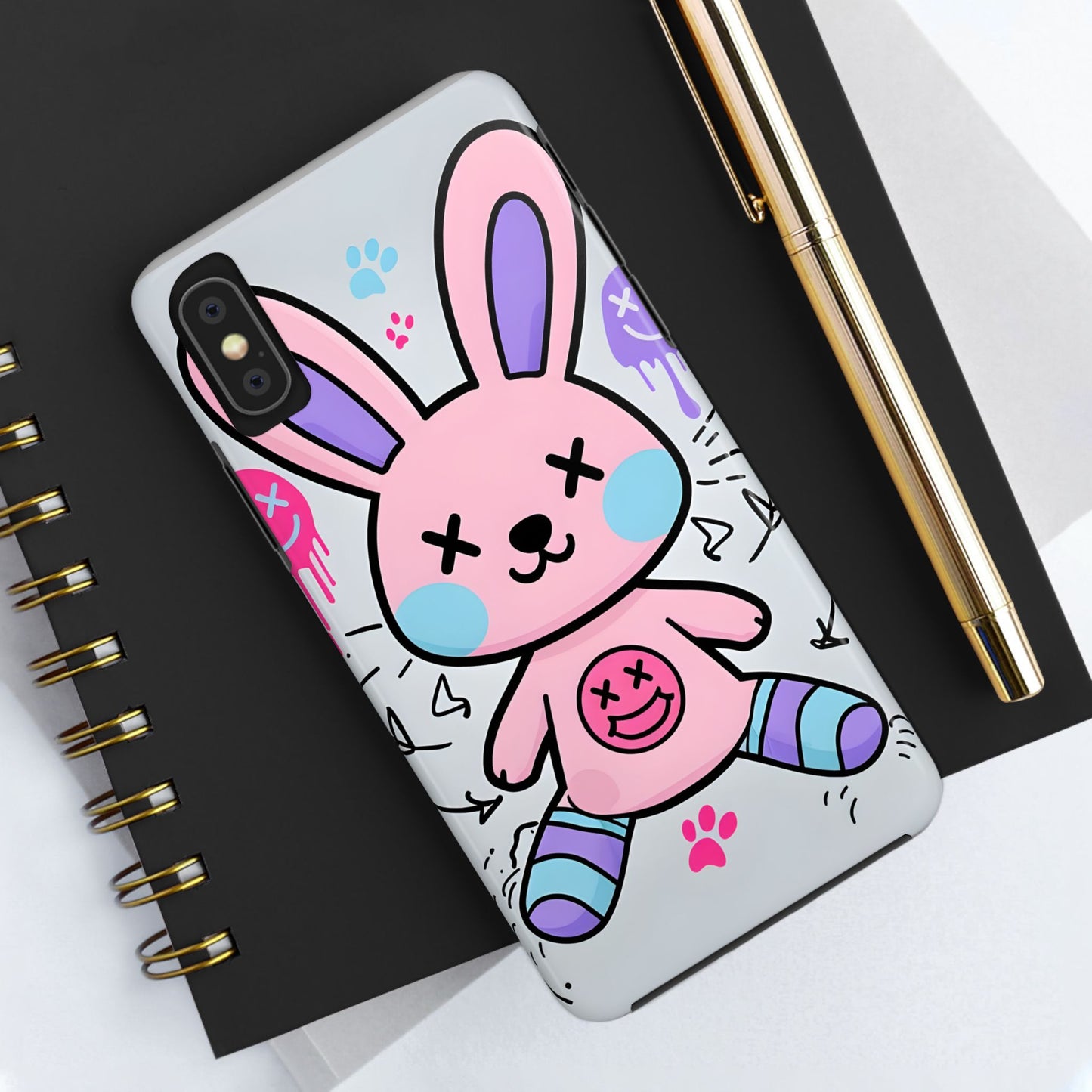 Cute Bunny Tough Phone Case - Durable Cartoon Protection