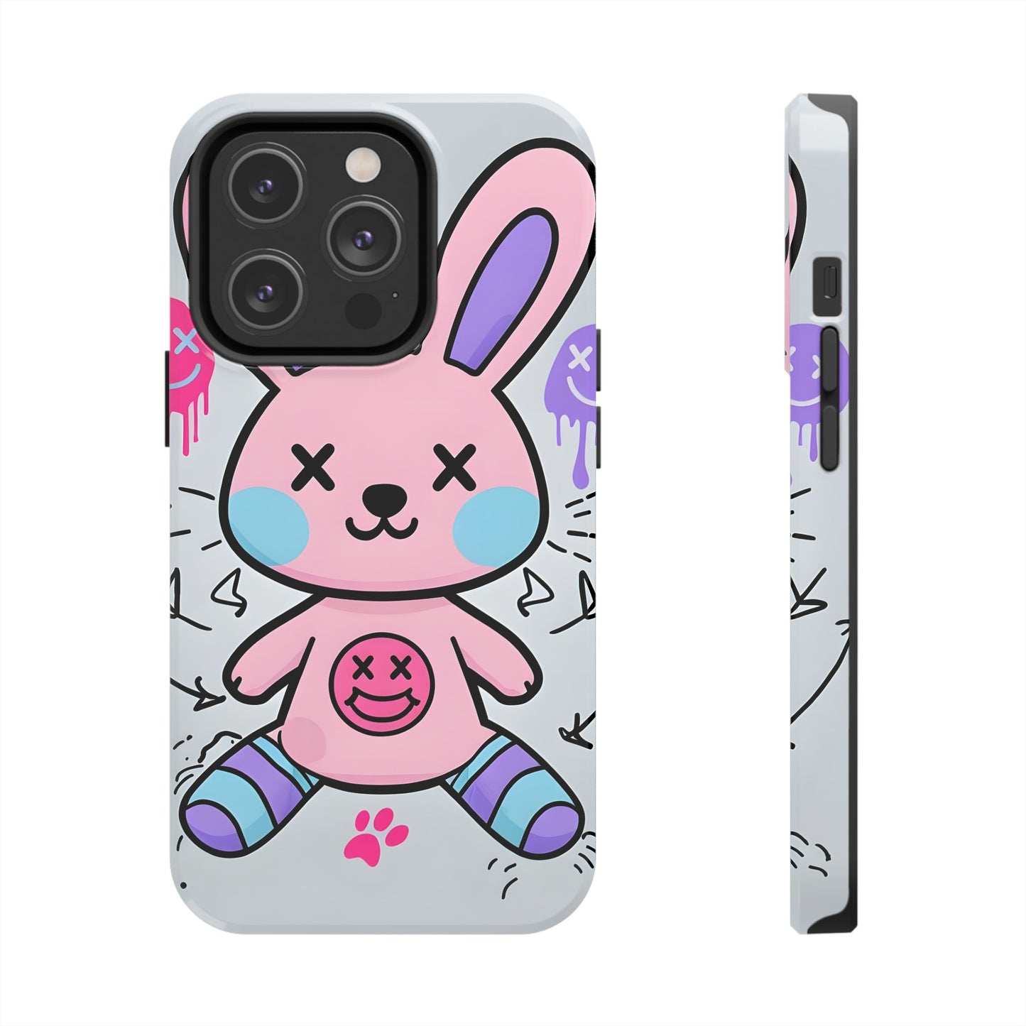Cute Bunny Tough Phone Case - Durable Cartoon Protection