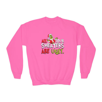 Youth Crewneck Sweatshirt - 'All Your Sweaters Are Ugly' - Funny Holiday Gift, Christmas Sweatshirt, Ugly Sweater Party, Youth [...]