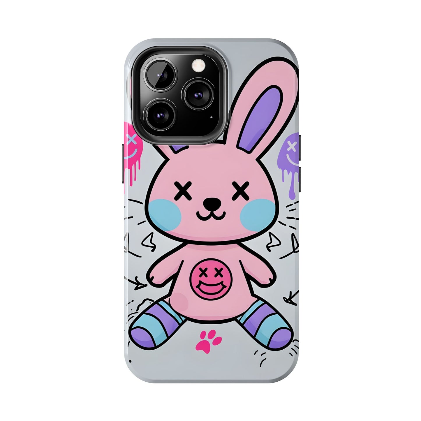 Cute Bunny Tough Phone Case - Durable Cartoon Protection