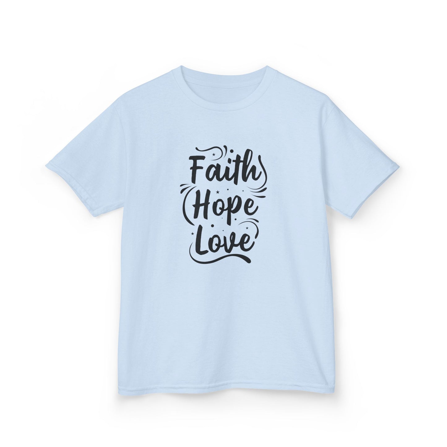 Kids Heavy Cotton™ Tee - Inspirational Faith Hope Love Shirt
