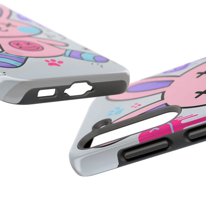Cute Bunny Tough Phone Case - Durable Cartoon Protection
