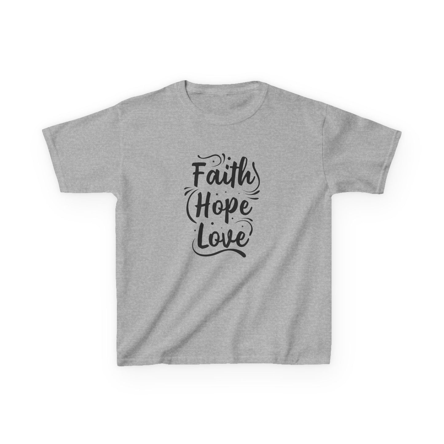 Kids Heavy Cotton™ Tee - Inspirational Faith Hope Love Shirt